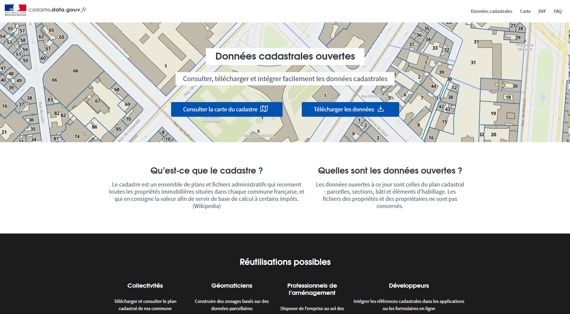 Serveur de consultation de plan cadastral