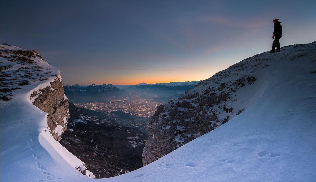 vue de Grenoble de nuit depuis le Vercors
